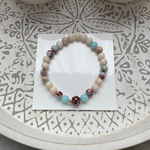 Snake jasper beaded bracelet